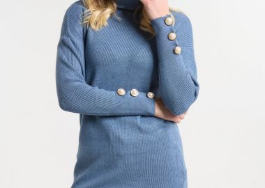 Μπλουζοφόρεμα Πλεκτό Με Διακοσμητικά Κουμπιά -  - 