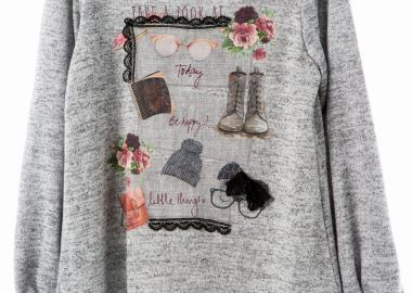 ΜΠΛΟΥΖΑ - Γκρι ΓΚΡΙ - Babylon fashion - 