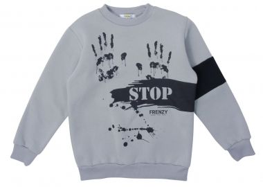 ΜΠΛΟΥΖΑ - ΓΚΡΙ ΜΑΥΡΟ ΓΚΡΙ ΜΑΥΡΟ - Frenzy style - 