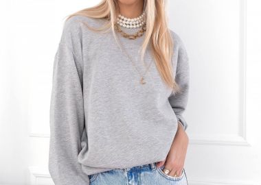 ΜΠΛΟΥΖΑ ΦΟΥΤΕΡ ΓΚΡΙ - ANASTASIA - fashionroom - 