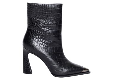 Μποτάκια Ale Δερμάτινα Με Κροκό Εφέ 8Y23274-BLACK Γυναικείο - Ale - 