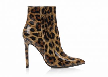 Μποτάκια animal print λουστρίνι μυτερά ΛΕΟΠΑΡ - Tsoukalas - 