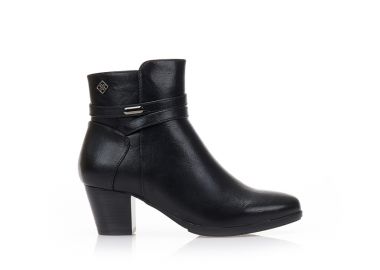 Μποτάκια αστραγάλου με λουράκι ΜΑΥΡΟ - Tsoukalas - 