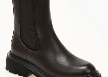 Μποτάκια chelsea με τρακτερωτή σόλα - Καφέ - Issue - 