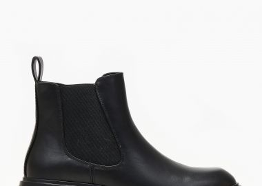 Μποτάκια chelsea με τρακτερωτή σόλα - Μαύρο - Issue - 