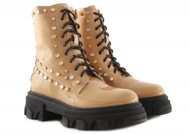 Μποτάκια Chiara Ferragni Με Διακοσμητικά Στοιχεία CF3037_014-PATENT BEIGE Γυναικείο - Chiara Ferragni - 