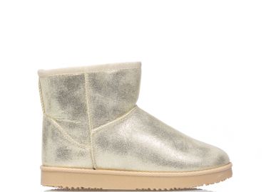 Μποτάκια χρυσά γυαλιστερά με εσωτερική γούνα ΧΡΥΣΟ - Tsoukalas - 