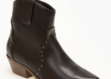 Μποτάκια cowboy με διακριτικά τρούκς - Καφέ - Issue - 