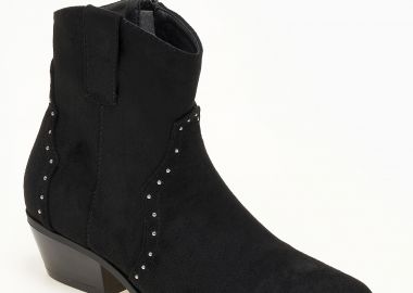Μποτάκια cowboy με διακριτικά τρούκς - Μαύρο - Issue - 
