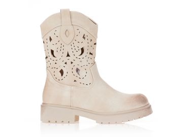 Μποτάκια cowboy με διάτρητο σχέδιο ΜΠΕΖ - Tsoukalas - 