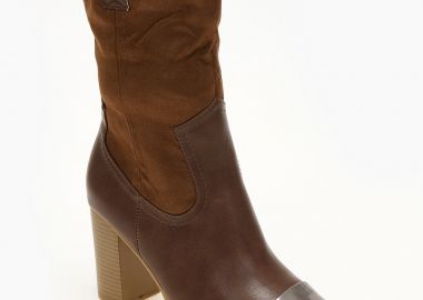 Μποτάκια cowboy με μεταλλική λεπτομέρειες - Κάμελ - Issue - 