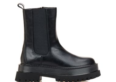 Μποτάκια δίπατα με λάστιχο ΜΑΥΡΟ - Tsoukalas - 