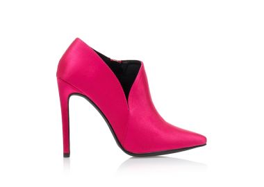 Μποτάκια φούξια σατέν με άνοιγμα στο πλάι ΦΟΥΞΙΑ - Tsoukalas - 