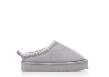 Μποτάκια γκρι σουέτ δίπατα με εσωτερική γούνα ΓΚΡΙ - Tsoukalas - 