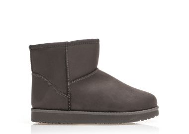 Μποτάκια γκρι σουέτ με εσωτερική γούνα ΓΚΡΙ - Tsoukalas - 