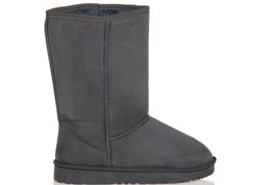 Μποτάκια γκρι σουέτ με εσωτερική γούνινη επένδυση ΓΚΡΙ - Tsoukalas - 