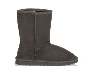 Μποτάκια γκρι σουέτ με εσωτερική γούνινη επένδυση ΓΚΡΙ - Tsoukalas - 