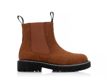 Μποτάκια κάμελ σουέτ με λάστιχο ΚΑΜΕΛ - Tsoukalas - 