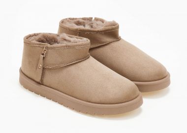 Μποτάκια κοντά με γούνα και φερμουάρ - Πούρο - Issue - 