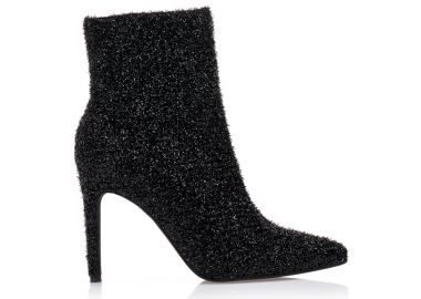 Μποτάκια μαύρα λούρεξ μυτερά ΜΑΥΡΟ - Tsoukalas - 