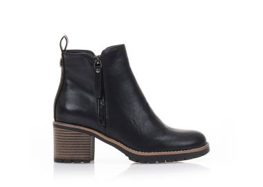 Μποτάκια μαύρα με δίχρωμη σόλα ΜΑΥΡΟ - Tsoukalas - 