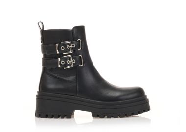 Μποτάκια μαύρα με διπλές τόκες ΜΑΥΡΟ - Tsoukalas - 