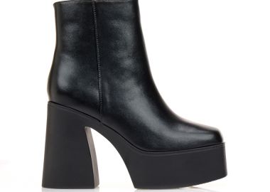 Μποτάκια μαύρα με φιάπα ΜΑΥΡΟ - Tsoukalas - 