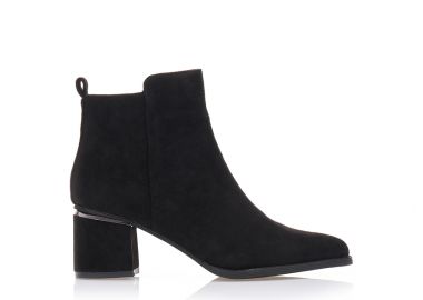 Μποτάκια μαύρα με μεταλλική λεπτομέρεια ΜΑΥΡΟ - Tsoukalas - 