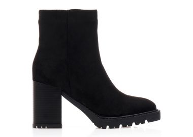 Μποτάκια μαύρα σουέτ με φερμουάρ ΜΑΥΡΟ - Tsoukalas - 