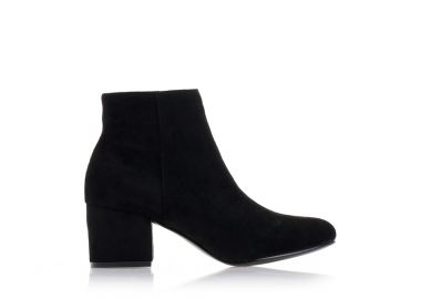 Μποτάκια μαύρα σουέτ με φερμουάρ ΜΑΥΡΟ - Tsoukalas - 