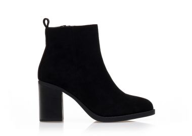 Μποτάκια μαύρα σουέτ με φερμουάρ ΜΑΥΡΟ - Tsoukalas - 