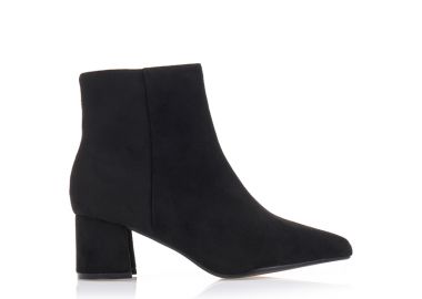 Μποτάκια μαύρα σουέτ μυτερά ΜΑΥΡΟ - Tsoukalas - 