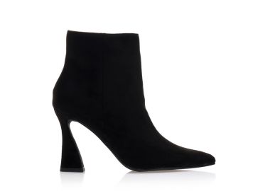 Μποτάκια μαύρα σουέτ μυτερά ΜΑΥΡΟ - Tsoukalas - 