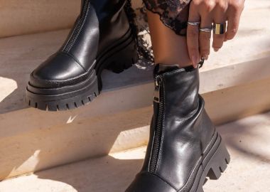 ΜΠΟΤΑΚΙΑ ΜΑΥΡΑ ΜΕ ΦΕΡΜΟΥΑΡ - DOLF - fashionroom - 