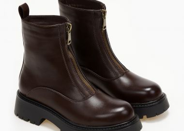 Μποτάκια με φερμουάρ - Καφέ - Issue - 