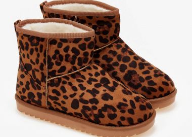 Μποτάκια με γούνα και suede υφή - Λεοπάρ - Issue - 