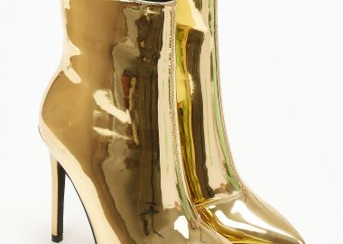 Μποτάκια με λεπτό τακούνι - Χρυσό - Issue - 