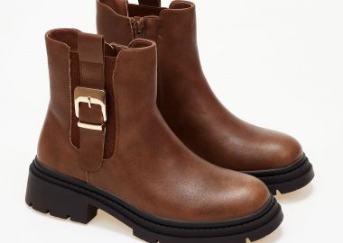 Μποτάκια με τρακτερωτή σόλα - Κάμελ - Issue - 