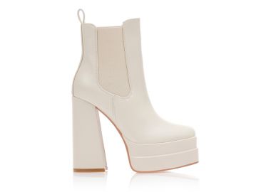 Μποτάκια μπεζ δερματίνη με λάστιχο και φιάπα ΜΠΕΖ - Tsoukalas - 