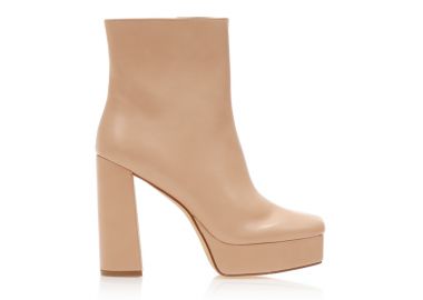 Μποτάκια nude δερματίνη με φιάπα NUDE - Tsoukalas - 