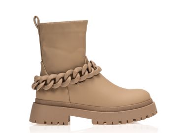 Μποτάκια πούρο δερματίνη με διακοσμητική αλυσίδα ΠΟΥΡΟ - Tsoukalas - 