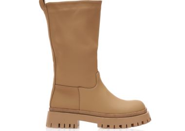 Μποτάκια πούρο δερματίνη με τρακτερωτή σόλα ΠΟΥΡΟ - Tsoukalas - 