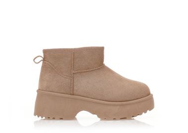 Μποτάκια πούρο σουέτ με χοντρό τακούνι ΠΟΥΡΟ - Tsoukalas - 