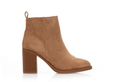 Μποτάκια πούρο σουέτ με φερμουάρ ΠΟΥΡΟ - Tsoukalas - 