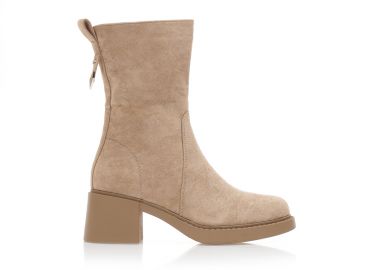 Μποτάκια πούρο σουέτ με φερμουάρ ΠΟΥΡΟ - Tsoukalas - 