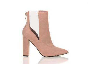 Μποτάκια ροζ σουέτ με διαφάνεια ΡΟΖ - Tsoukalas - 