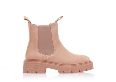 Μποτάκια ροζ σουέτ με λάστιχο στο πλάι ΡΟΖ - Tsoukalas - 