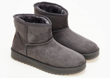 Μποτάκια suede με επένδυση - Γκρι - Issue - 