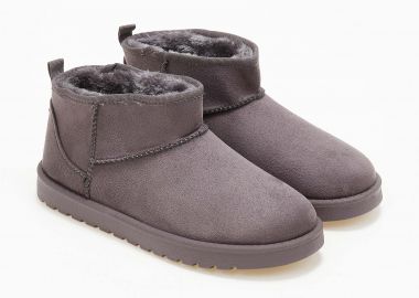 Μποτάκια suede με επένδυση - Γκρι - Issue - 