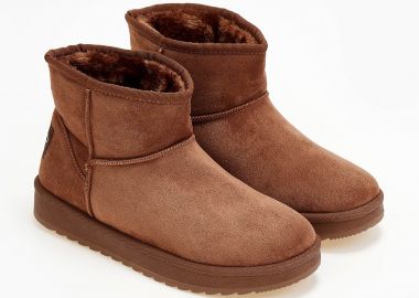 Μποτάκια suede με επένδυση - Καφέ - Issue - 